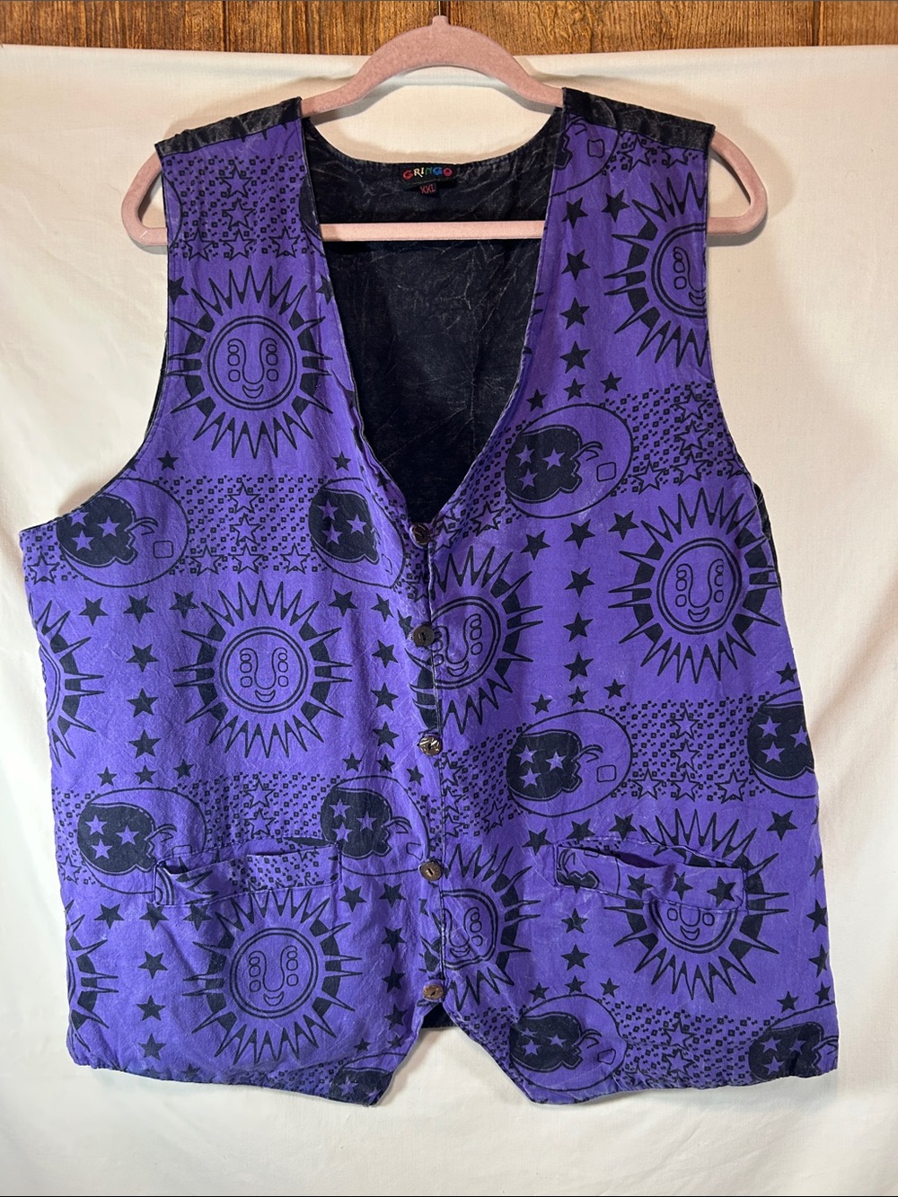 Gringo Purple Sun & Star Print Men's Vest